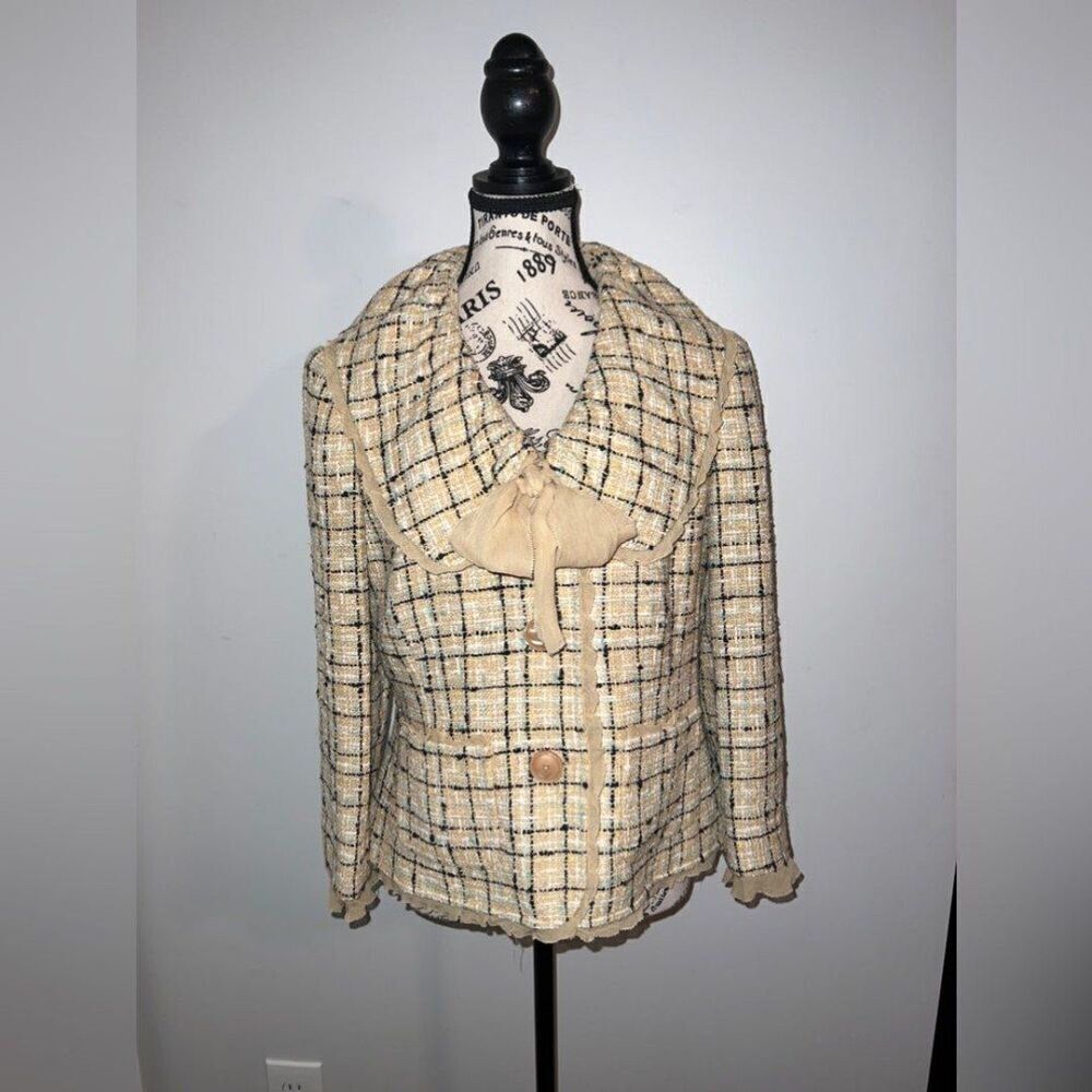 ELLEN TRACY Multi-Colored Cotton Blend Bouclé Jacket/ Blazer ~Size 10